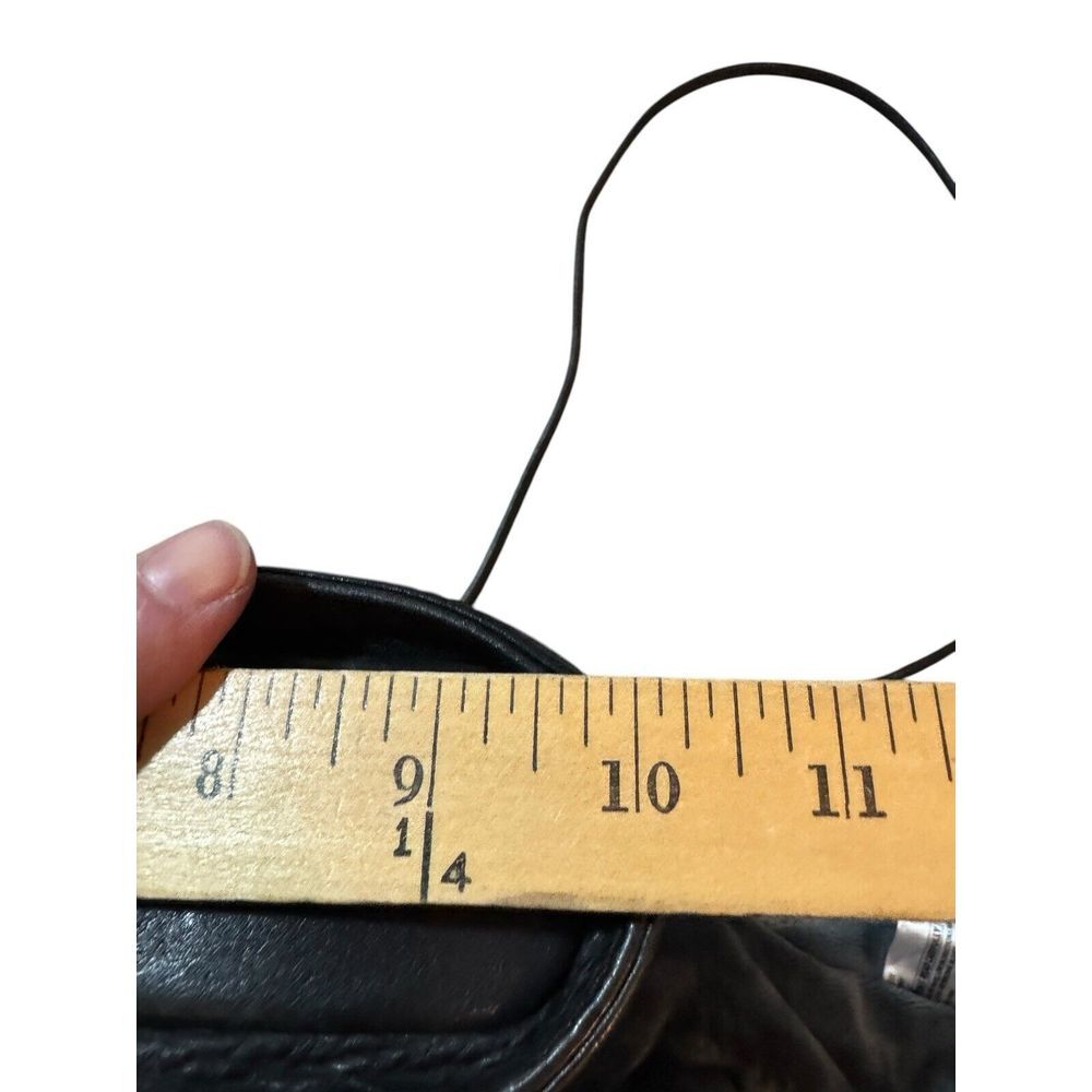 KENNETH‎ COLE REACTION Black Leather 2 Pocket Shoulder Bag Crossbody Purse - Picture 8 of 9